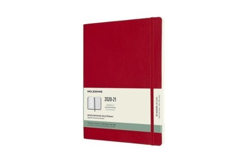 neuveden: Moleskine: Plánovací zápisník 2020-2021 měkký červený XL