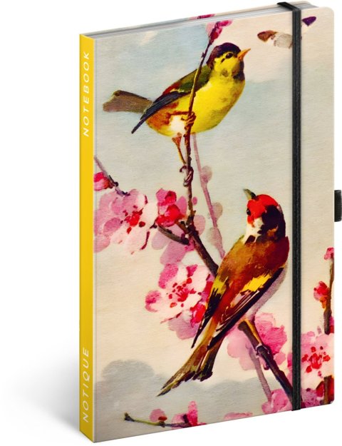 Winterová Kateřina: Notes Ptáčci - sakura Kateřiny Winterové, linkovaný, 13 x 21 cm