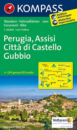 neuveden: Perugia, Assisi, Citta di Castello, Gubbio 1:50 000 / turistická mapa KOMPA neuveden: Perugia, Assisi, Citta di Castello, Gubbio 1:50 000 / turistická mapa KOMPA