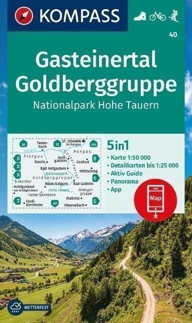 neuveden: Gasteinské údolí, Goldberg Group, Národní park Vysoké Taury 1:50 000 / turi