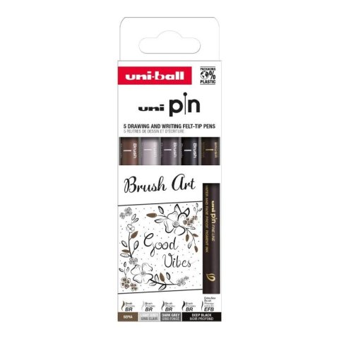 neuveden: UNI PIN Creative writing - sada linerů Brush (5 ks)