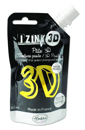 neuveden: Reliéfní pasta 3D IZINK - citronela, perleťová žlutá, 80 ml