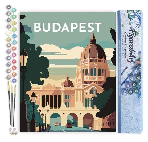 : Malování podle čísel - Vintage Budapešť bez rámu 40x50cm