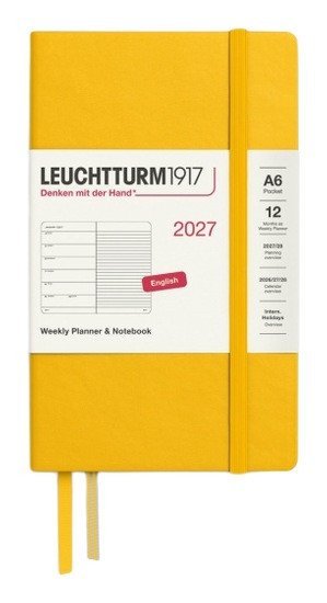 -: Týdenní plánovač & Zápisník Sunflower, Pocket A6 2027, anglicky