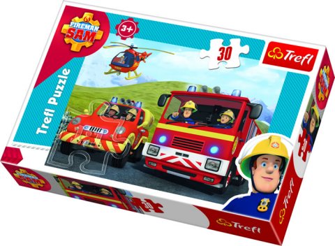neuveden: Trefl Puzzle Požárník Sam na výjezdu / 30 dílků
