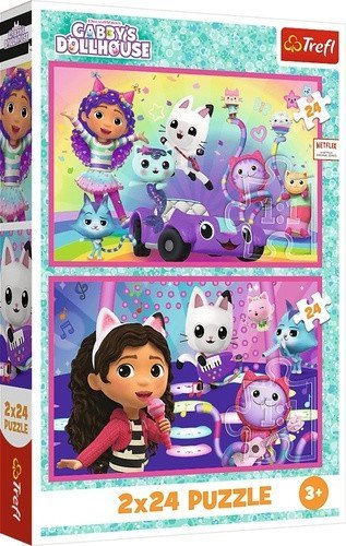 neuveden: Puzzle Gábinin kouzelný domek: Zábava s Gabby 2x24 dílků