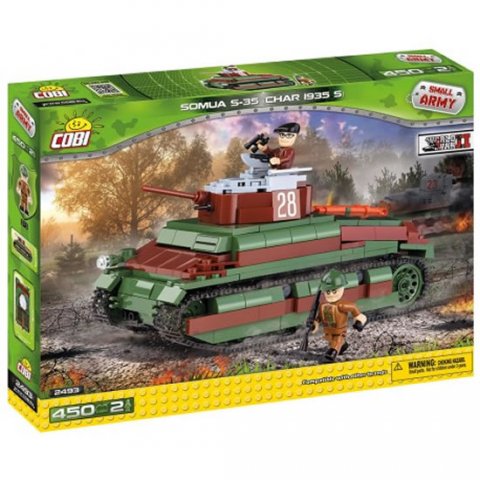neuveden: Stavebnice COBI 2493 II World War Tank SOMUA S35, Char 1935 S/450 kostek+2 