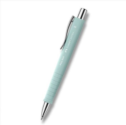 neuveden: Kuličkové pero Faber-Castell Poly Ball Silver, XB - pastelová modrá