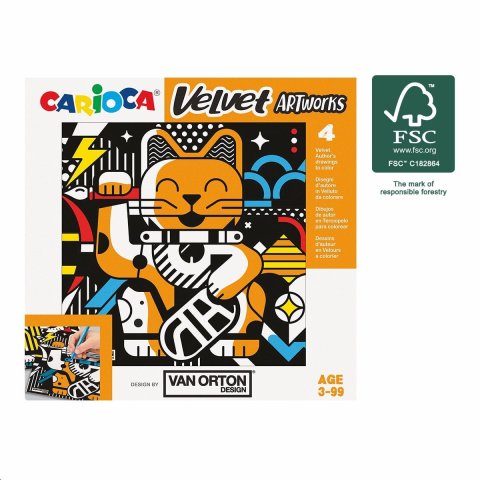 neuveden: Carioca sametové omalovánky VAN ORTON Art - 4 ks