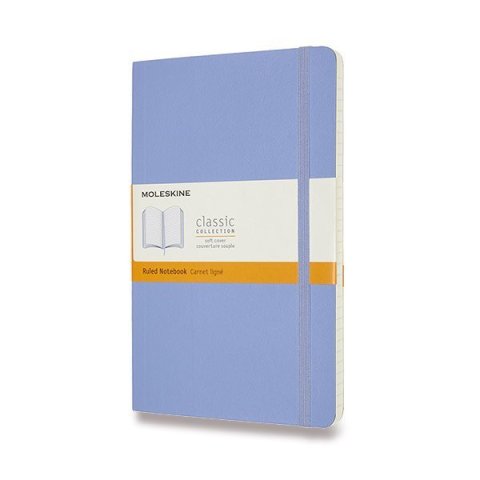 neuveden: Zápisník Moleskine - měkké desky, L, linkovaný - nebesky modrý