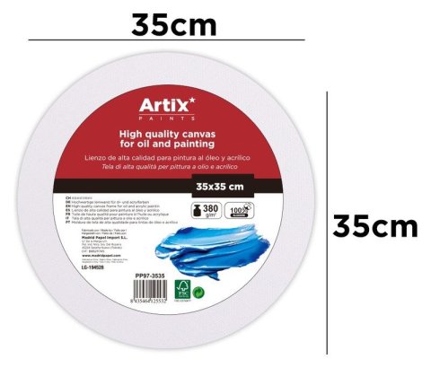 -: Plátno v rámu kulaté 35cm