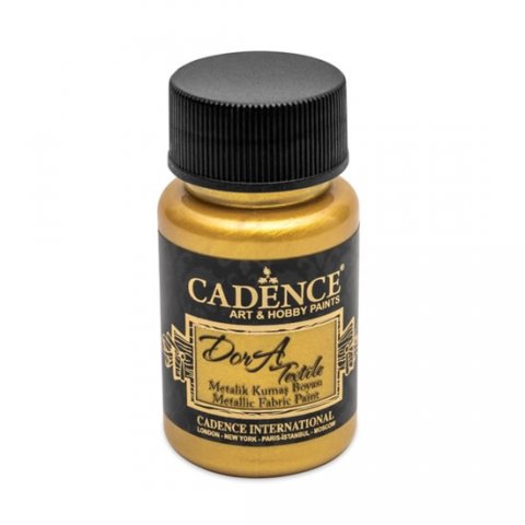 neuveden: Metalická barva na textil Cadence Dora Textile - sytá zlatá / 50 ml neuveden: Metalická barva na textil Cadence Dora Textile - sytá zlatá / 50 ml