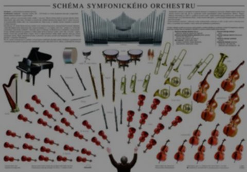neuveden: Plakát - Schéma symfonického orchestru