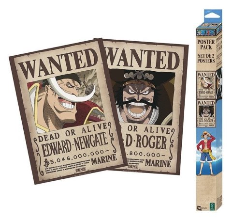 -: One Piece Set plakátů Wanted Roger  Whitebeard 52 x 38 cm (2 ks)