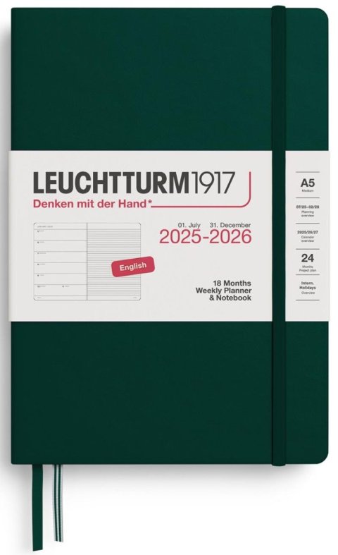 neuveden: Weekly Planner & Notebook 2026 Medium (A5) 18 Months Forest Green neuveden: Weekly Planner & Notebook 2026 Medium (A5) 18 Months Forest Green