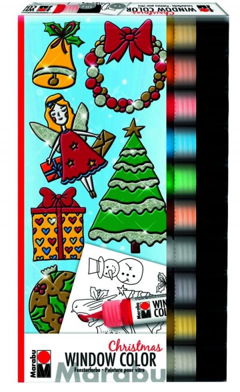 neuveden: Marabu Sada slupovacích barev KiDS Christmas Window Color 10 x 25 ml neuveden: Marabu Sada slupovacích barev KiDS Christmas Window Color 10 x 25 ml