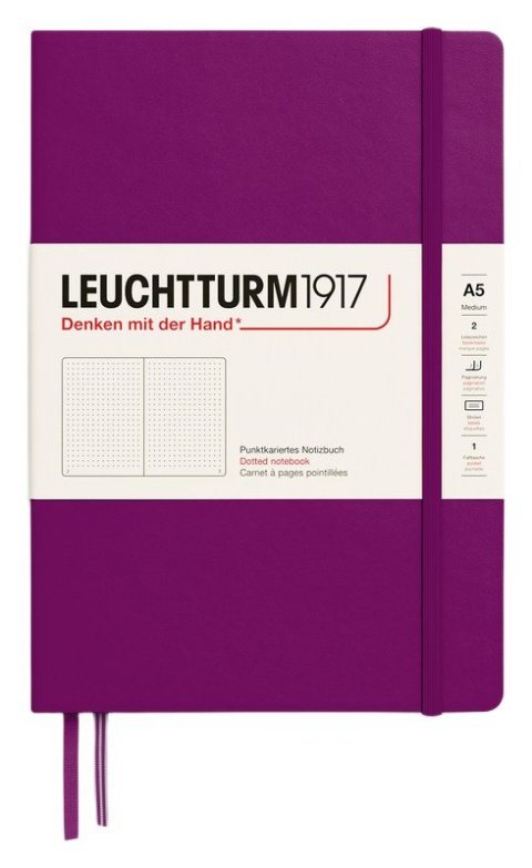 : Zápisník Leuchtturm1917 A5 tvrdé desky Burgundy tečkovaný
