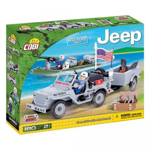 neuveden: Stavebnice COBI 24193 Jeep Wyllis US Navy/ 190 kostek+2 figurky