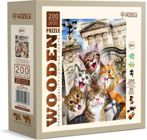 neuveden: Dřevěné puzzle Koťata v Londýně 200 dílků neuveden: Dřevěné puzzle Koťata v Londýně 200 dílků