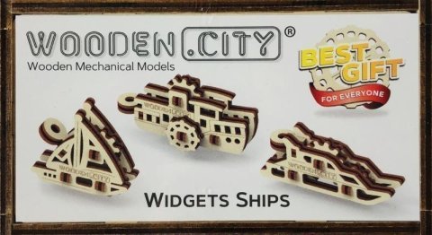 neuveden: Wooden City Puzzle 3D Přívěšky Lodě, dřevěné