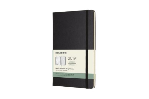 neuveden: Moleskine: Plánovací zápisník 2019 tvrdý černý L