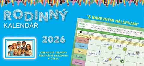 neuveden: Kalendář 2026 Rodinný, stolní, 29,7 x 13,8 cm