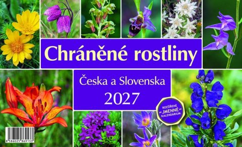 : Kalendář 2027 stolní: CHRÁNĚNÉ ROSTLINY ČESKA A SLOVENSKA
