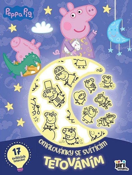 -: Prasátko Peppa - Omalovánky se svítícím tetováním