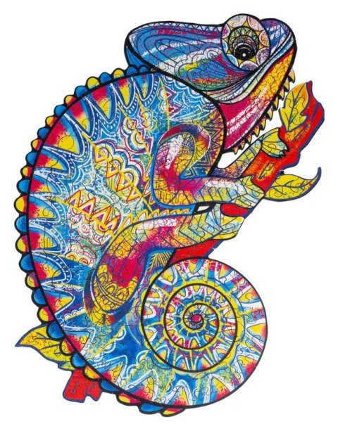 -: Dřevěné puzzle - Chameleon
