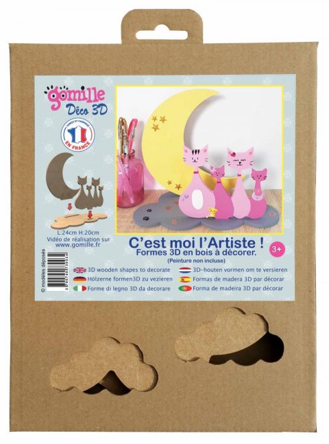 neuveden: Aladine dřevěná sada k dotvoření - kočky a měsíc