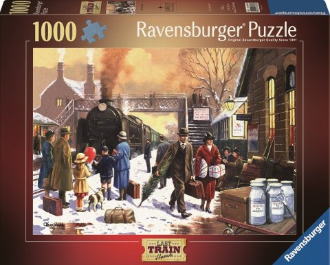 neuveden: Puzzle Lokomotiva v bílém ruchu 1000 dílků