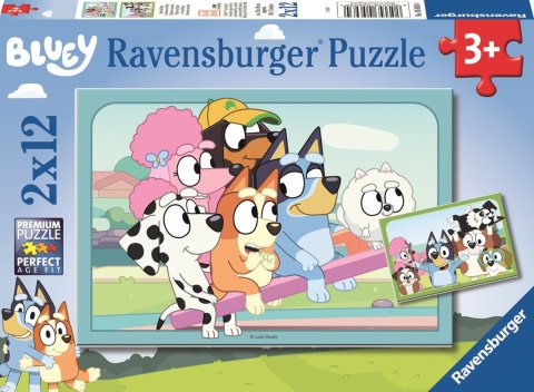 neuveden: Puzzle Bluey na hřišti 2x12 dílků