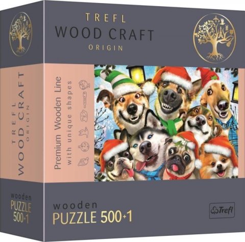 neuveden: Trefl Wood Craft Origin Puzzle Vánoční psi 501 dílků - dřevěné
