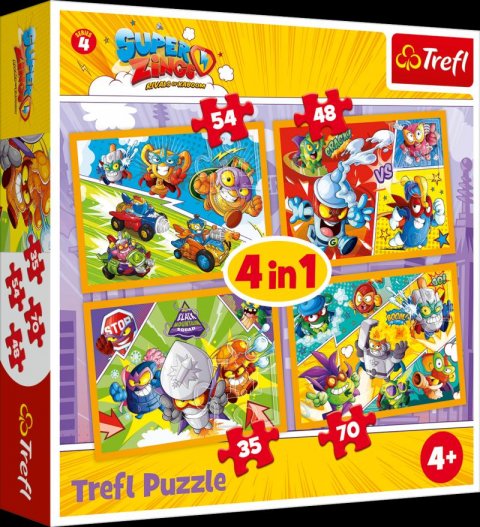 neuveden: Trefl Puzzle Super Wings 4v1 (35,48,54,70 dílků)