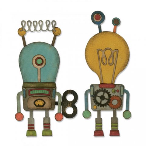 neuveden: SIZZIX Thinlits vyřezávací kovové šablony - roboti 14 ks