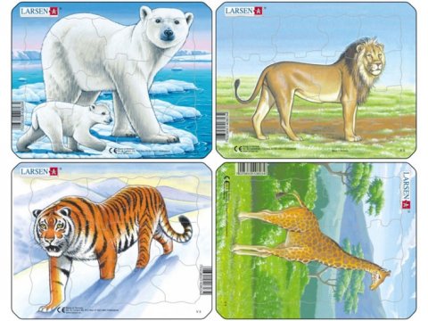 neuveden: Puzzle MINI - Divá zvěř/7 dílků (4 druhy)
