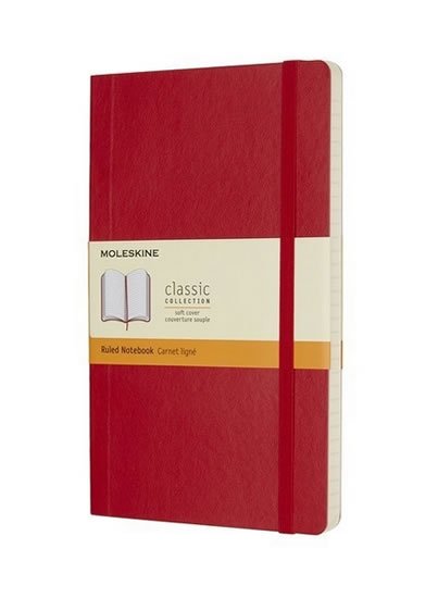 neuveden: Zápisník Moleskine - měkké desky, L, linkovaný - červený neuveden: Zápisník Moleskine - měkké desky, L, linkovaný - červený