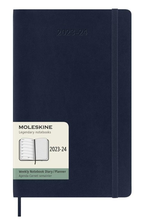neuveden: Moleskine Zápisník plánovací 18 měsíční 2023-24 měkký modrý L