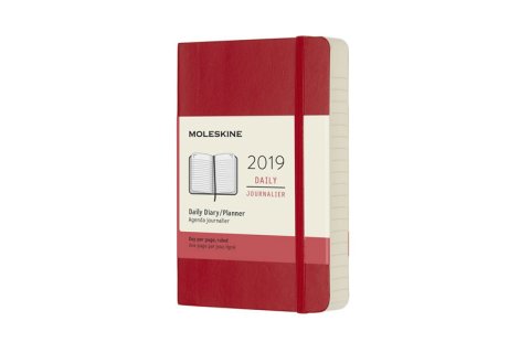 neuveden: Moleskine: Diář 2019 denní měkký červený L
