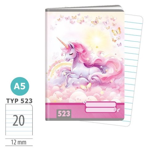 : Školní sešit A5, 20 listů, typ 523 Sweet Dreams