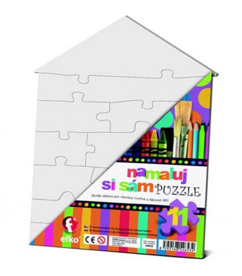 neuveden: Namaluj si sám puzzle: domeček neuveden: Namaluj si sám puzzle: domeček