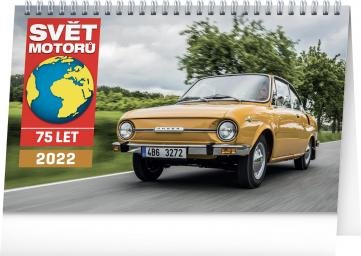 neuveden: Kalendář 2022 stolní: Svět motorů, 23,1 × 14,5 cm