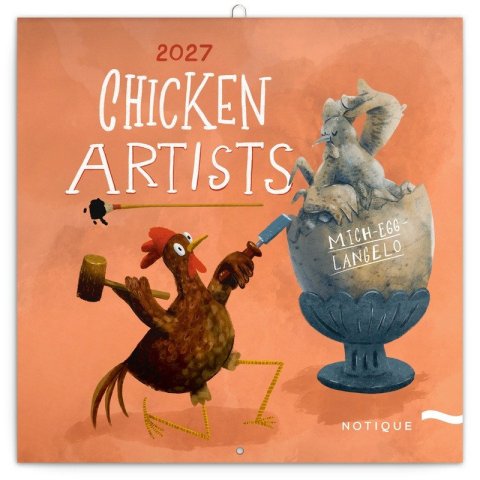 : Kalendář 2027 poznámkový: Chicken Artists, 30 x 30 cm