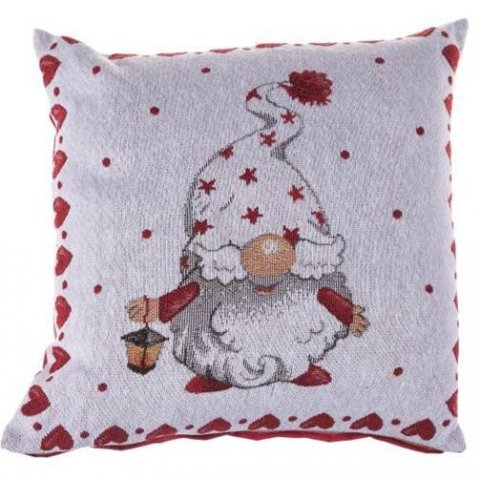 neuveden: Návlek na polštář - skřítek s lucernou / okraj srdce