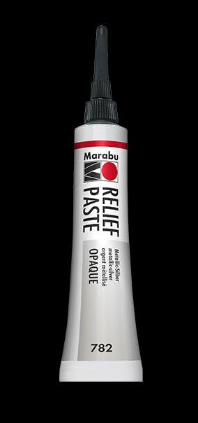 neuveden: Marabu reliéfní pasta na sklo a porcelán/stříbrná 20 ml