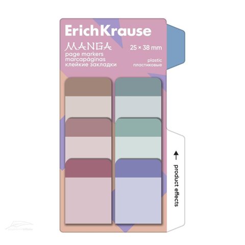 neuveden: Plastové označovače stránek ErichKrause Manga - 25x38 mm, 60 listů
