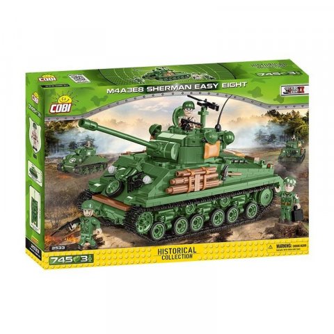 neuveden: II WW M4A3E8 Sherman Easy Eight, 745 kostek, 3 figurky