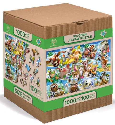 neuveden: Wooden City Puzzle Zvířecí pohlednice 1010 dílků, dřevěné