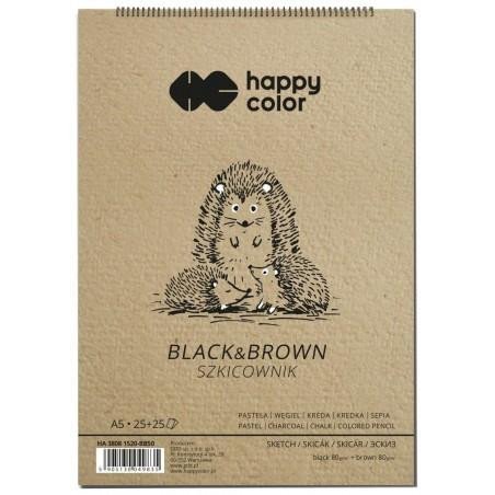 neuveden: Happy Color Skicák se spirálou - Black&Brown A5