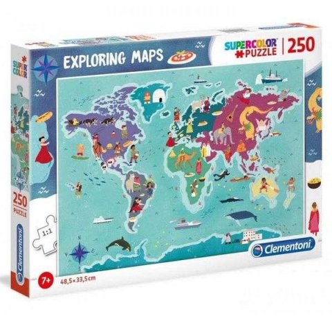neuveden: Puzzle Exploring Maps: Zvířata ve světě 250 dílků